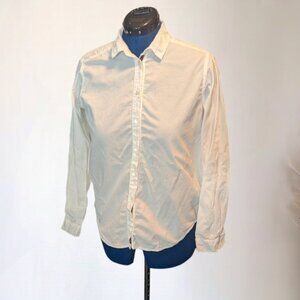 Velvet by Graham & Spencer White Collared Button Down Cotton Blouse Size Medium